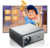 Mini Proyector LED Portátil Veacine A8, Compatible con Netflix TV, 800 ANSI Lúmenes, 4K, Android, Wifi, para Escuela, Hogar, Cine en Casa