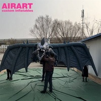 Dragon gonflable vert sur mesure pour la publicité de la fête d'Halloween, ballon gonflable avec ailes de dragon à vendre