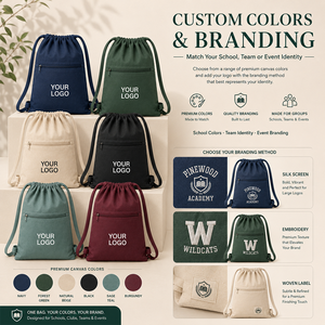 Mochila <span class=keywords><strong>de</strong></span> Lona <span class=keywords><strong>de</strong></span> Algodón Personalizada con Cordón y Caja para Tarjetas, Set <span class=keywords><strong>de</strong></span> Regalo Todo en Uno para Eventos Universitarios, Equipos Deportivos, Clubes, Regalos Universitarios - Product Image 5