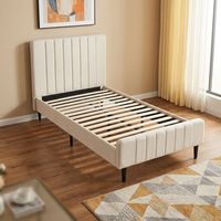 Einfaches Gepolstertes Schlafzimmerbett mit Leichter Montage, Doppel-, Queen- und Kingsize-Betten mit Hohem Kopfteil