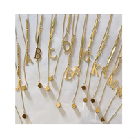 N664 Collier de mode pour femme, pendentif lettre anglaise (26 lettres), bijoux de luxe légers en or 18 carats, cadeaux