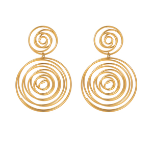 Pendientes de tuerca de anillo de círculo exagerado Simple chapados en oro nuevo 2025, pendientes de gota de acero inoxidable de círculo redondo para mujer para uso diario - Product Image 6