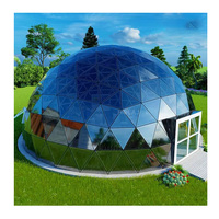 Tente Dôme de Luxe en Verre Trempé avec Structure en Acier et Aluminium, Abri Glamping Quatre Saisons pour Hôtels, Complexes et Campings en Plein Air