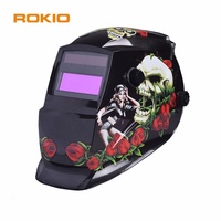 Casque de soudage à obscurcissement automatique solaire ROKIO avec impression personnalisée, écran large KM1900, protection UV IR, anti-impact, casque de soudeur