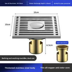 OEM Thickened Stainless Steel Floor <b>Drain</b> With Odor Stopper Large Flow Copper Filter - Product Image 6