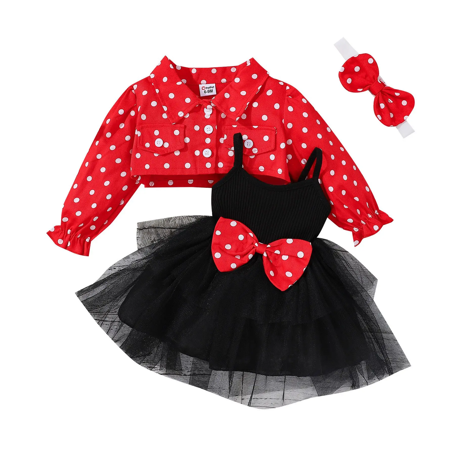 kid clothes Long-sleeved blouse with suspender bow skirt and hair band girl skirt baby girl cloehes skirt