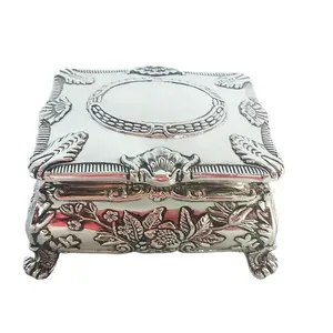 Metal trapeziform jewelry box zinc alloy hinge jewellery box in antique finished