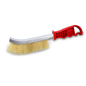 แปรงทำความสะอาดบาร์บีคิวแบบมือถือพร้อมแปรงกำจัดสนิมลวดรูปใบมีดสแตนเลสพร้อมด้ามจับพลาสติกสำหรับการตั้งแคมป์ - Product Image 1