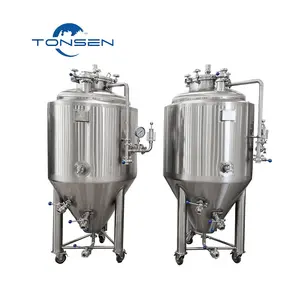 Fermentador de cerveza Tonsen 500 600 800 litros tanques cónicos fermentador de fermentación con chaqueta de enfriamiento de hoyuelos