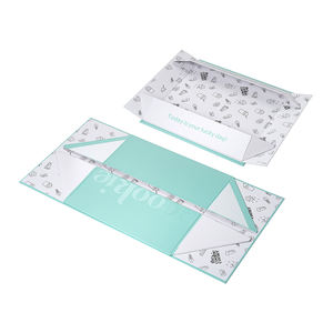 Nouvelle conception, boîte cadeau élégante à couvercle amovible, base pliable, emballage cadeau en 2 pièces, boîte rigide en papier, matériaux recyclés, gaufrage UV - Product Image 3