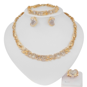 Yulaili mode bijoux baiser et câlin ensembles de bijoux plaqué or femmes je t'aime conception Costume accessoires cadeau de fête d'anniversaire - Product Image 5