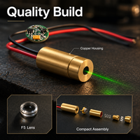Module laser vert ZhonNa 520nm à tête en cuivre 2.3-5V, outil de visée de positionnement de précision, accessoire d'instrument pour les tâches d'alignement