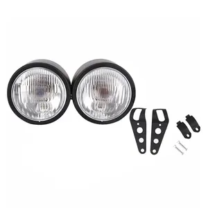 Wholesale High Quality 2pcs Twin Headlight W/ Bracket For Harley Dual Sport Moto Street Fighter Black