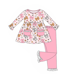 Set di <span class=keywords><strong>Abbigliamento</strong></span> Personalizzato <span class=keywords><strong>per</strong></span> Bambini <span class=keywords><strong>per</strong></span> <span class=keywords><strong>Halloween</strong></span>, Completo Coquette con Pantaloni Rosa <span class=keywords><strong>per</strong></span> Bambine, <span class=keywords><strong>Abbigliamento</strong></span> Boutique <span class=keywords><strong>per</strong></span> Bambine - Product Image 1