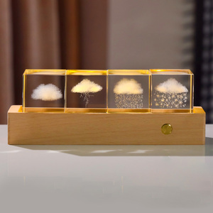 Cube en cristal <span class=keywords><strong>Aban</strong></span> personnalisé avec gravure intérieure 3D, impression numérique polie, LED moderne alimentée par USB, couleur chaude, décoration d'intérieur, cadeaux, lampe de nuit - Product Image 2