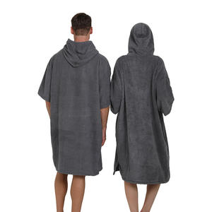 100% Polyester microfibre serviette <span class=keywords><strong>de</strong></span> bain cape chaud <span class=keywords><strong>bord</strong></span> <span class=keywords><strong>de</strong></span> <span class=keywords><strong>mer</strong></span> hôtel peignoir pour hommes femmes conception unie été natation vêtements <span class=keywords><strong>de</strong></span> nuit - Product Image 2