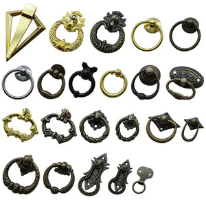 Antique Bronze Circular Drawer Handles Ring Shape Single Hole Durable Iron Furniture Handle Traditional Style - Product Image 3