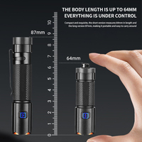 Mini lampe torche magnétique multifonctionnelle longue portée, charge rapide TYPE-C, en alliage d'aluminium, lampe torche puissante