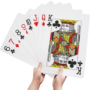 Cartes à jouer géantes - 10,5 x 14,5 pouces - Jeu complet de cartes de <span class=keywords><strong>poker</strong></span> géantes pour décorations de fête de casino - Jeu de cartes géant - Product Image 1