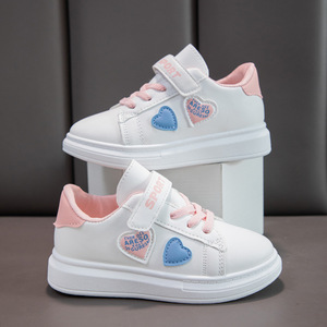 Scarpe da corsa bianche 2025 primavera autunno nuove scarpe Slip-On Casual da bambino in stile coreano - Product Image 1