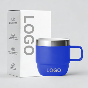 Vaso térmico apilable de acero inoxidable de 10 oz al por mayor con tapa y revestimiento cerámico para café/té - Product Image 1