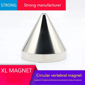在圆锥形强磁组件的底部安装磁铁，以固定水平仪以进行工程测量