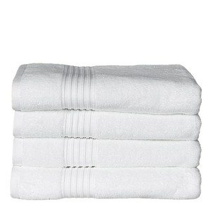Ensemble de serviettes de bain en pur coton 35x75cm 70x140cm, couleur unie blanche, douces pour la peau, serviettes cadeaux - Product Image 2