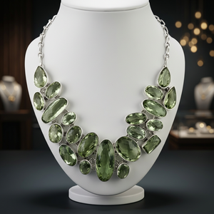 Venta caliente de moda limón cuarzo piedra preciosa plata collar fino colgante collares - Product Image 1