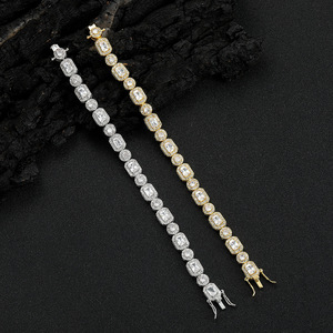 Pulsera de tenis rectangular cuadrada de combinación libre, pulsera de hip-hop con incrustaciones de cobre y circonio. Moda Tanjing - Product Image 2