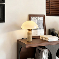 Lampe de table LED en marbre de style nordique, commande tactile, design moderne en forme de dôme, AC, pour la maison, la chambre, le salon, le bureau, la lecture, décoration minimaliste