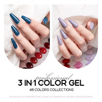 JTING - Juego de Esmalte de Uñas en Gel de 48 Colores, Todo en Uno, 3 en 1, Sin Necesidad de Capa Base o Superior, Esmalte de Uñas en Gel Libre de TPO/HEMA, OEM para Manicura