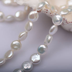 Perles d'eau douce baroques de 10-11 mm, bijoux DIY, perles naturelles blanches et roses, perles en vrac, accessoires faits à la main - Product Image 3