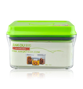 Pop Up One Button Clear Container Plastic Square Container for Grain Food Container
