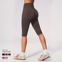 Leggings de Yoga Capri para Mujer OEM ODM, Cintura Alta, Efecto Push-Up, Ropa Deportiva para Gimnasio, Transpirable y Elástica