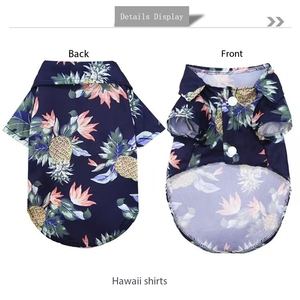 Pakaian hewan peliharaan poliester keren musim panas untuk anjing kecil nanas pantai cetak tepi laut gaya Hawaii rompi anak anjing untuk Yorkshire Terrier - Product Image 4
