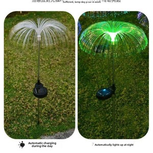 Lampada <span class=keywords><strong>da</strong></span> Giardino a <span class=keywords><strong>Energia</strong></span> <span class=keywords><strong>Solare</strong></span> IP65 con Fibre Ottiche Colorate a Forma di Medusa, Luce Decorativa Atmosferica per Cortile e Giardino - Product Image 5