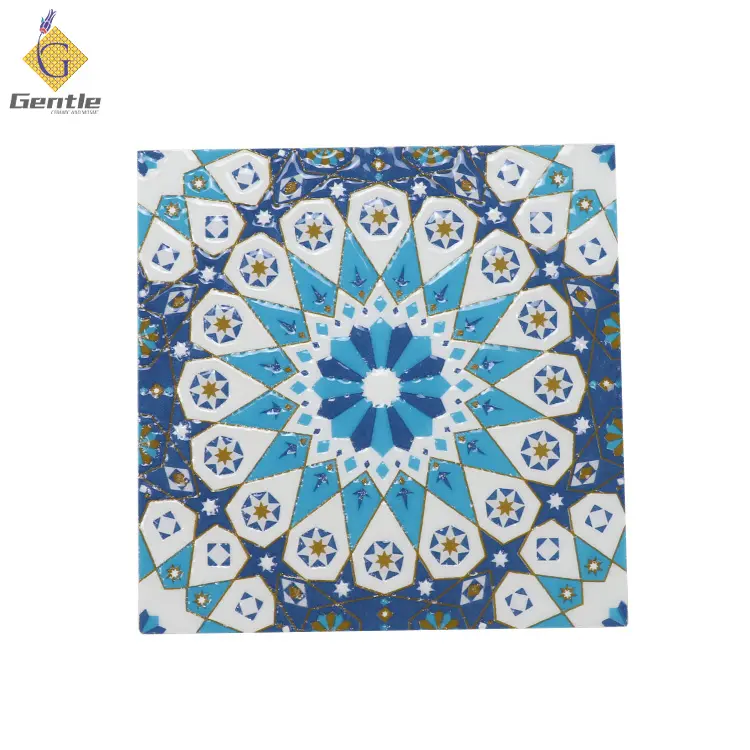 150x150 мм керамическая художественная плитка, цветная глазурованная рельефная уникальная плитка с марокканским узором