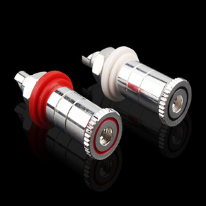 OEM gümüş plaka bağlama sonrası terminali hoparlör kablosu konektörü kadın Jack priz adaptörü HIFI aksesuarları - Product Image 4