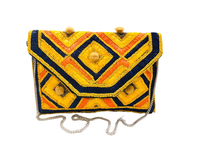 Artisanat de qualité, sac en jute multicolores pour femmes, fait main, style bohème Banjara, orné de perles |   Broderie et Perlage |   Prêt pour le festival