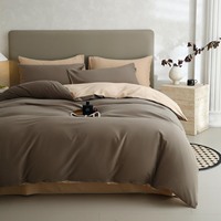 Parures de lit de luxe pour hôtel, en coton brossé à fibres longues, 4 pièces, style européen et américain, housses de lit en coton, vente en gros