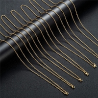 Chaînes fines en acier inoxydable plaqué or, argent et noir, de 1,5 mm, 2 mm, 3 mm, types O, Curb, Cable, Rolo, Croix, 04