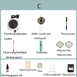 Kit de démarrage <span class=keywords><strong>pour</strong></span> la fabrication de bougies parfumées faites à la main, pot à faire fondre la cire, réchaud chauffant, outils et fournitures <span class=keywords><strong>pour</strong></span> la fabrication de bougies DIY - Product Image 5