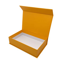 Boîte cadeau rigide personnalisée jaune style livre avec corps pliable, boîte en papier à couvercle rabattable, fabricant de boîtes en papier