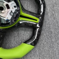 Volant de direction de voiture en carbone forgé pour BMW F10 F20 F22 F30 F31 F32 F33 F36 M3 M4 E90 E92 E93 Volant de direction en cuir vert personnalisé