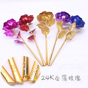กล่องของขวัญวันแม่สุดหรูวันวาเลนไทน์กุหลาบทอง24K ดอกกุหลาบสีทอง - Product Image 2