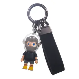 Hot Sale Cartoon 3D Space Hood Man Boyfriend Force Key Ring Personalized Cute Soft PVC Silicon Keychain Bag Pendant Accessories