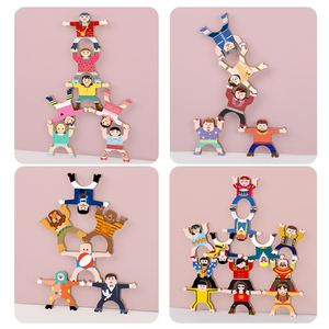 20 Piezas de Bloques de Construcción de Equilibrio Encajables de la Tropa Acrobática del Circo Hércules, Juego de Juguetes de Madera Apilables para Niños - Product Image 5