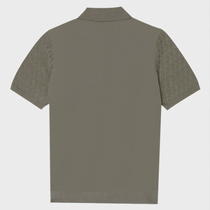 Maglione da <span class=keywords><strong>uomo</strong></span> in cotone a maniche corte maglione Polo in maglia con cavo da <span class=keywords><strong>uomo</strong></span> - Product Image 3
