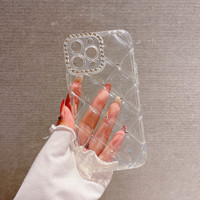 Coque de téléphone antichoc transparente en TPU effet diamant pour iPhone 18 17 16 Pro Max 15 13 14 11, avec strass de luxe, protection intégrale