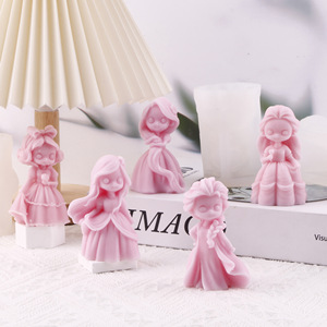 Cartoon Princess Plaster Silicone <b>Mold</b> Girl Doll <b>Candle</b> <b>Mold</b> Diffuser Ornament DIY Craft Kit - Product Image 3